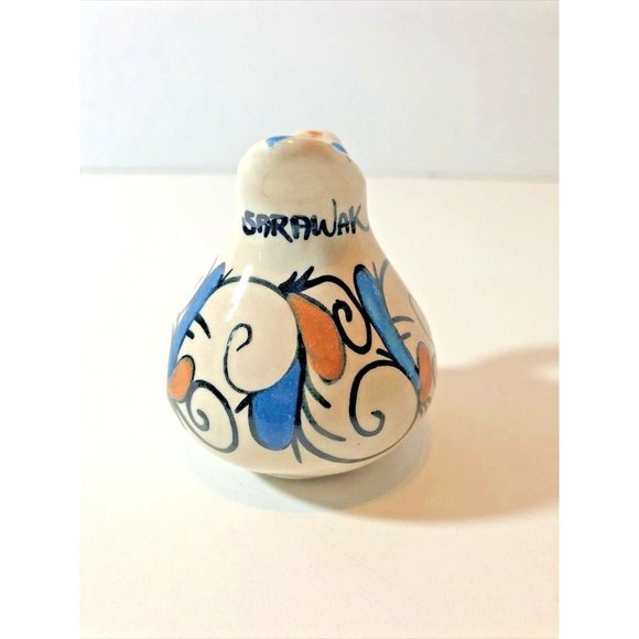 Vintage Glazed Pottery Vase of the Sarawak Tribe Malaysia 2.5" H - Picture 2 of 8